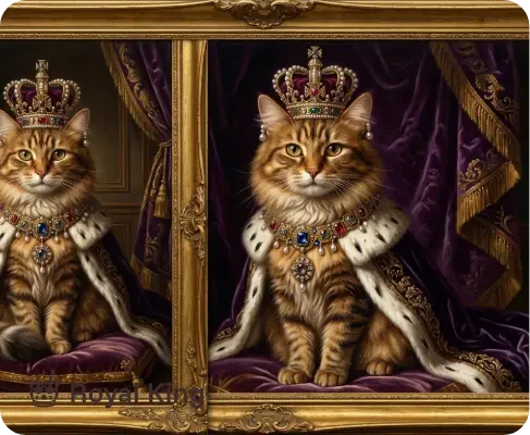 AI generated royal pet portrait example