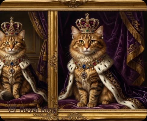 AI pet portrait example 1 โ PawDressed