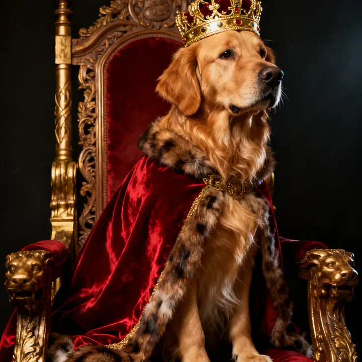 Royal king AI pet portrait example