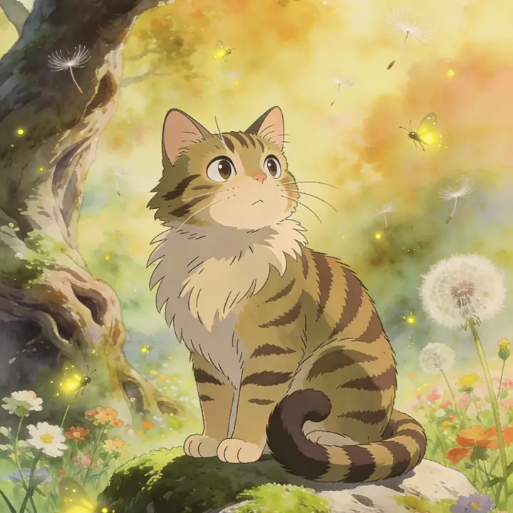 Ghibli-style AI pet portrait example
