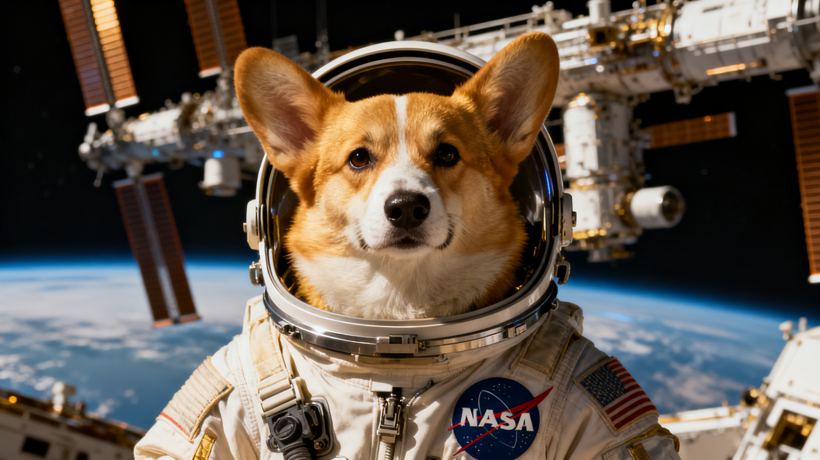 Astronaut pet portrait example generated with PawDressed