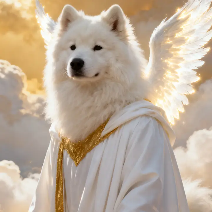 Guardian Angel pet portrait style example